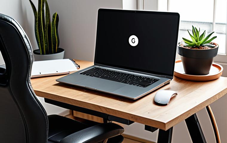 **
> Comfortable home workspace setup with ergonomic chair and laptop, promoting work-life balance.
**
