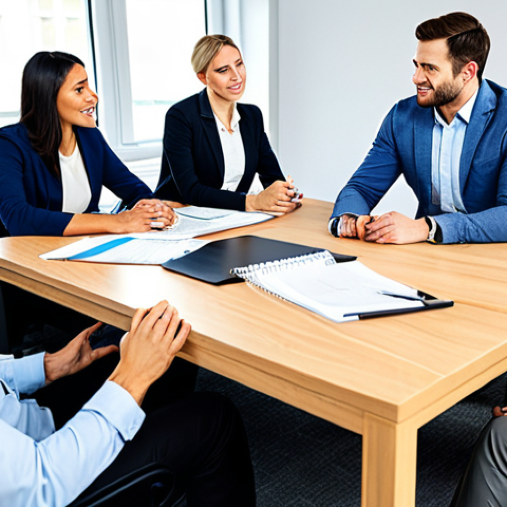 Modern Office Setting**
"A diverse team of professionals collaborating in a bright, modern office space, fully clothed in business-casual attire, engaging in a brainstorming session around a conference table, appropriate content, safe for work, perfect anatomy, well-formed hands, natural body proportions, professional setting, family-friendly"
**