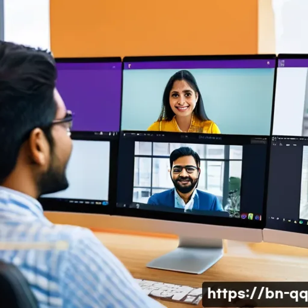 하이브리드 워크의 핵심 요소 분석 - A modern hybrid work office scene in Bangladesh featuring a diverse group of Bengali professionals c...